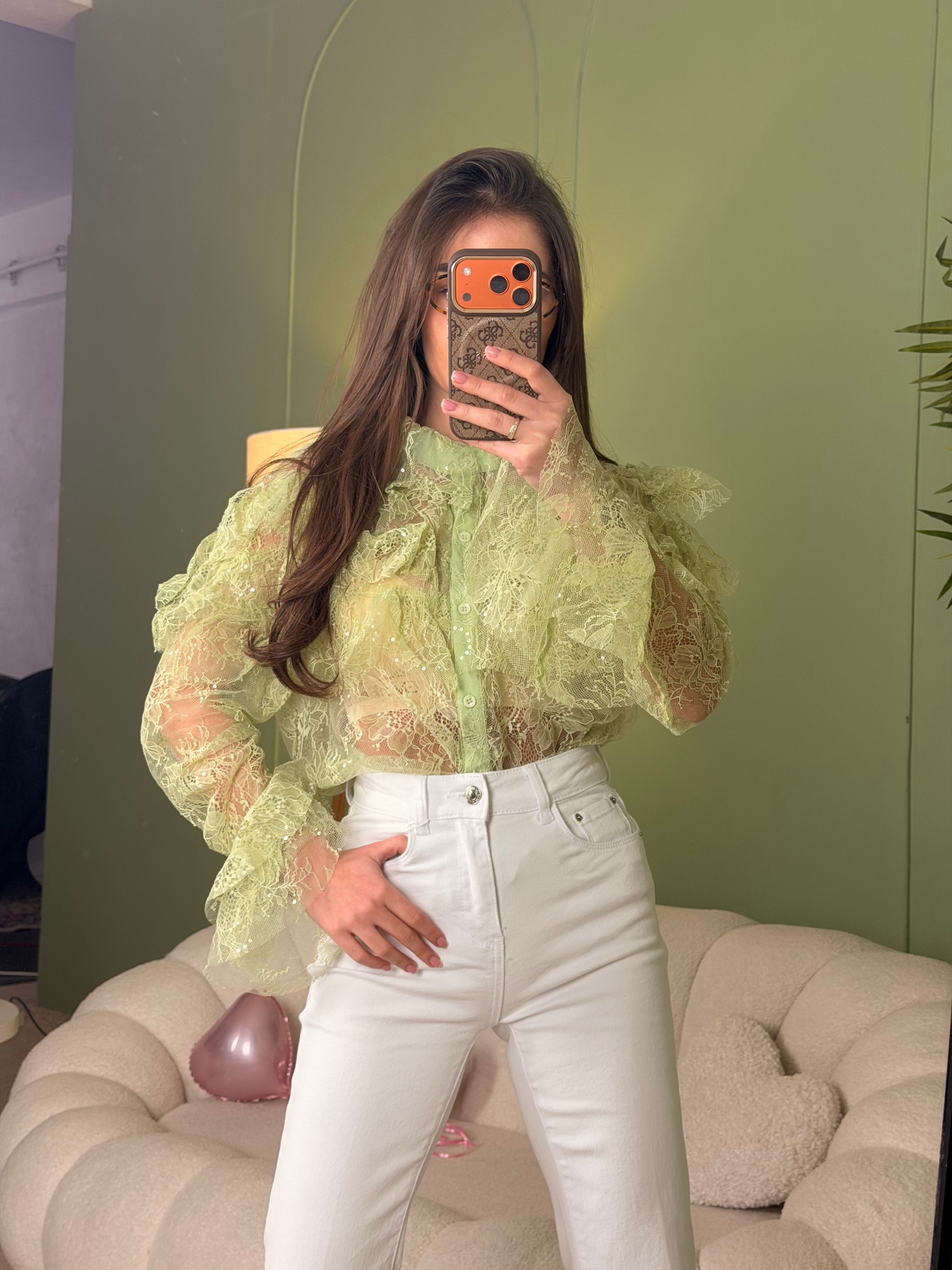 Дантелена риза Celeste Green