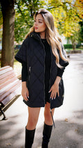 Oversize елек с качулка „Elena“ – черен
