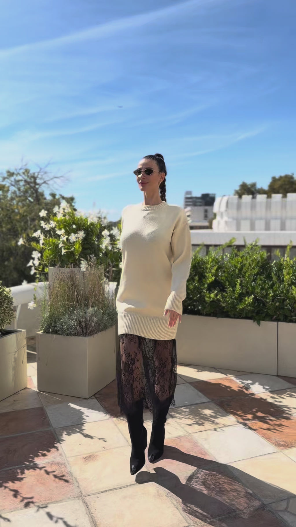 Плетена рокля Lorena с дантела – екрю