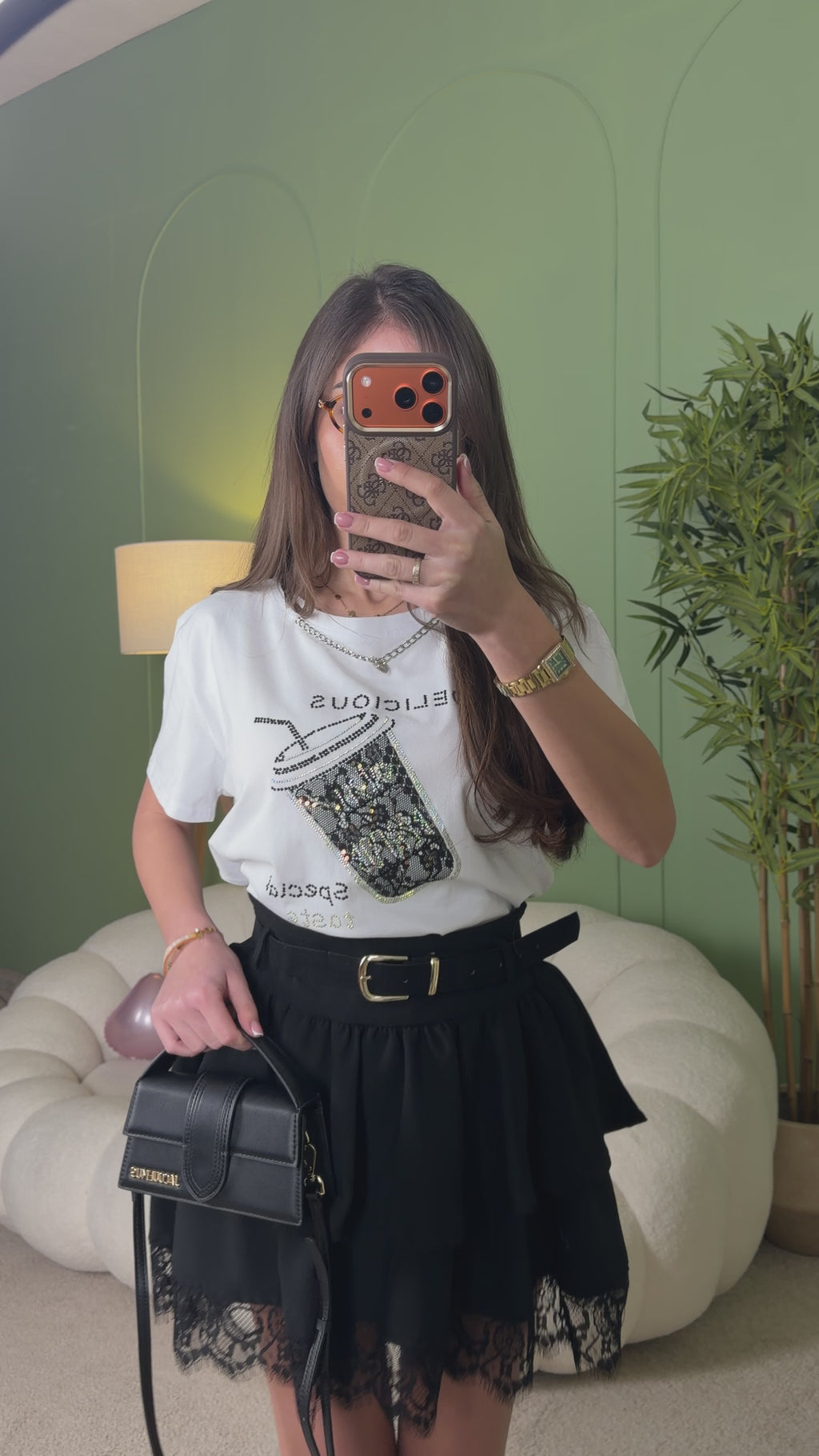 Бяла тениска Chic Coffee